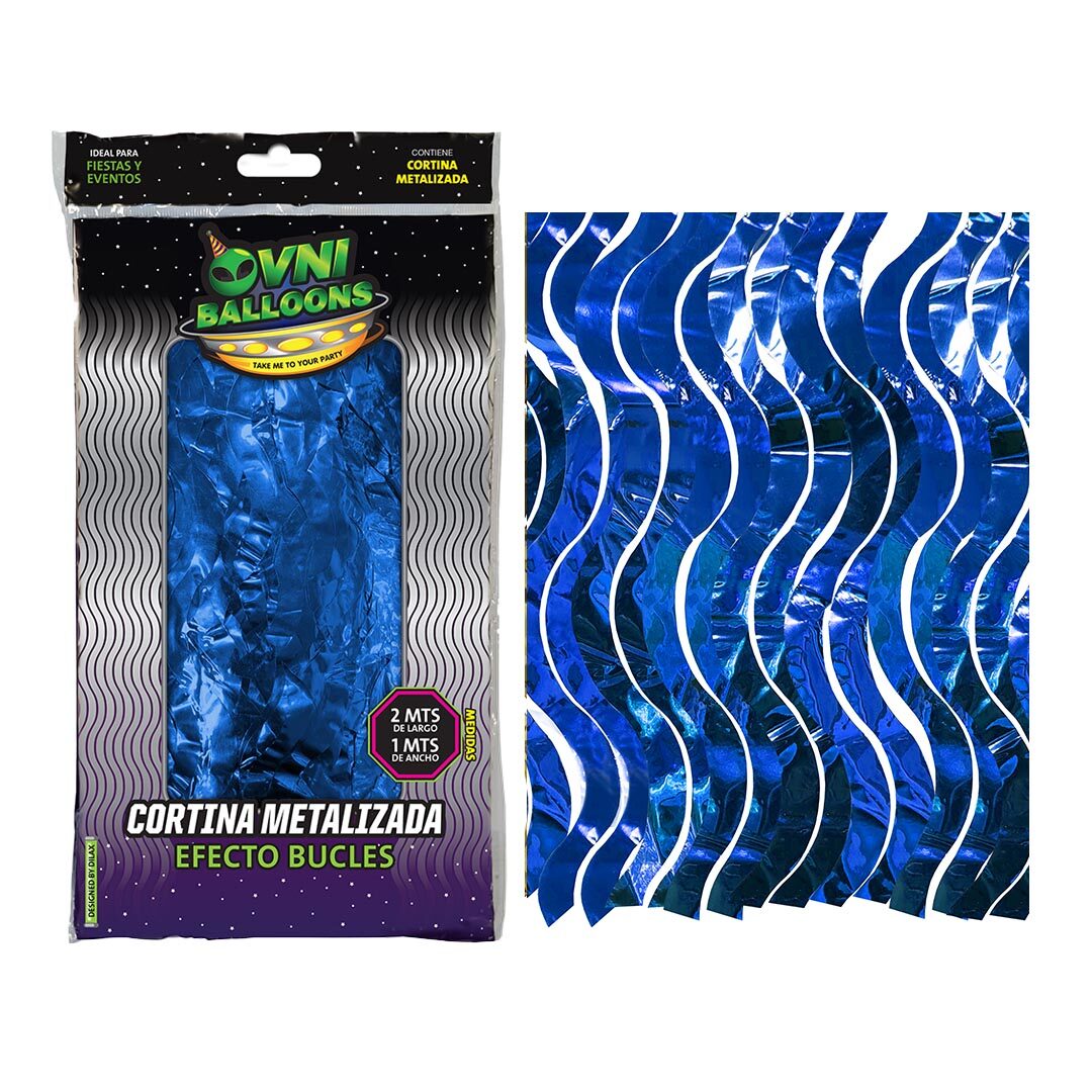 CORTINA METALIZADA BUCLE AZUL CORTINA METALIZADA BUCLE AZUL