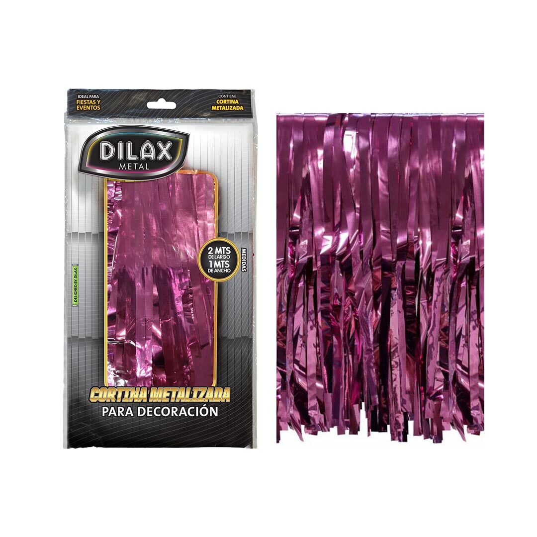 CORTINA METALIZADA ROSADA CORTINA METALIZADA ROSA