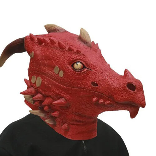 MÁSCARA DE LÁTEX DE DRAGÓN ROJO MÁSCARA DE LÁTEX DE DRAGÓN ROJO
