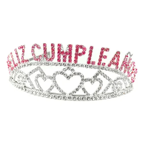 CORONA TIARA FELIZ CUMPLEAÑOS PLATEADA CORONA TIARA FELIZ CUMPLEAÑOS PLATEADA