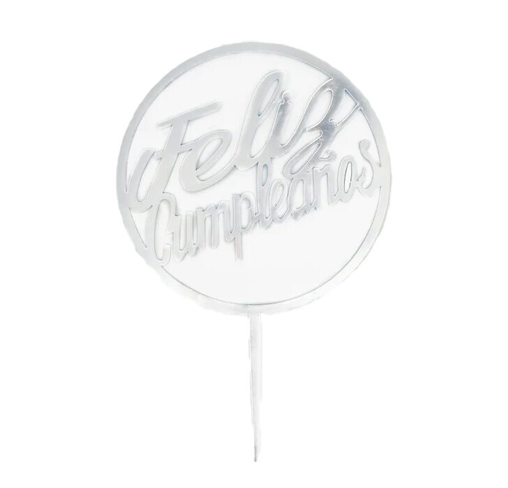 TOPPER FELIZ CUMPLEAÑOS PLATEADO MOD 1 TOPPER FELIZ CUMPLEAÑOS PLATEADO MOD 1
