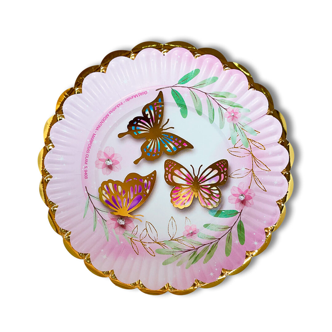 PLATOS DESCARTABLES MARIPOSAS X8 PLATOS DESCARTABLES MARIPOSAS X8