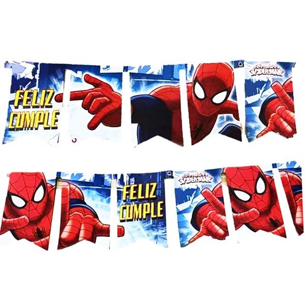 BANDERÍN FELIZ CUMPLE SPIDERMAN BANDERÍN FELIZ CUMPLE SPIDERMAN
