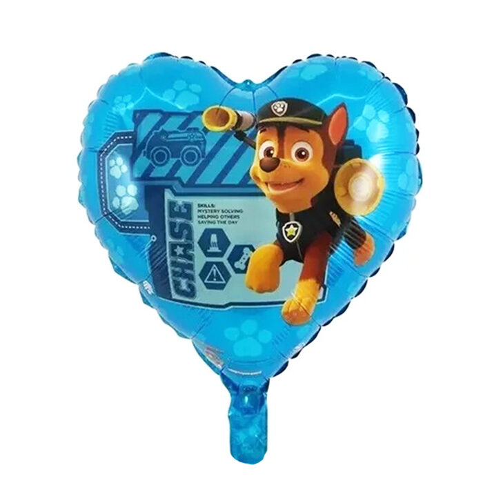 GLOBO METALIZADO CORAZÓN CHASE PAW PATROL GLOBO METALIZADO CORAZÓN CHASE PAW PATROL
