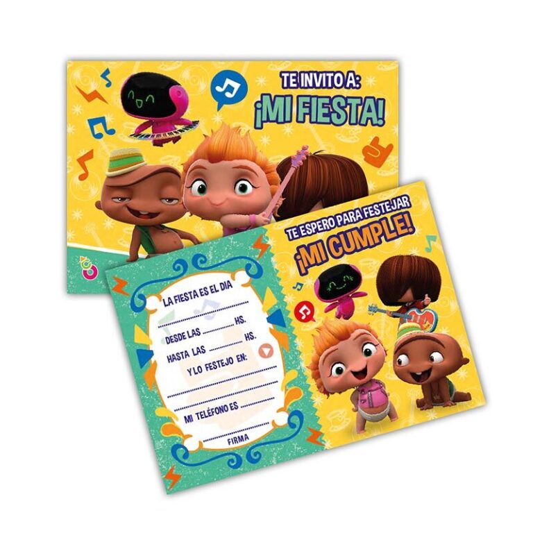 INVITACIONES DE PAPEL MINI BEAT POWER ROCKERS X10 - Kingo Cotillon