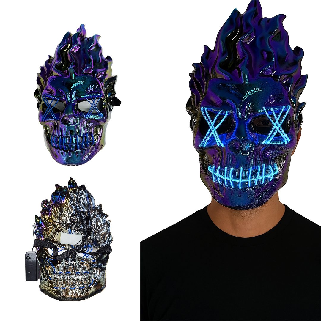 MASCARA LEDMÁSCARA LED EVIL TORNASOLADA MÁSCARA LED EVIL TORNASOLADA