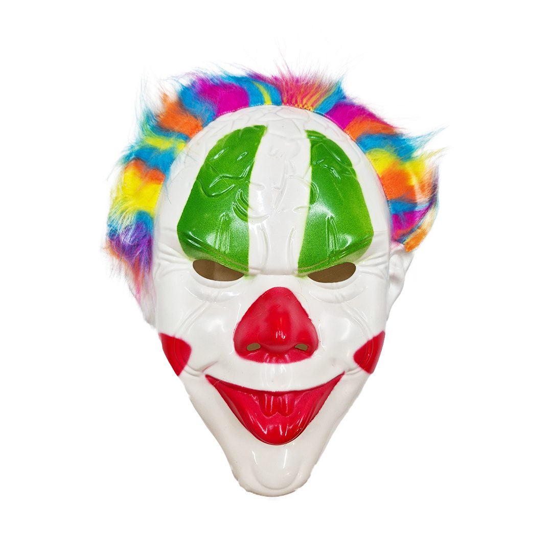 MÁSCARA PAYASO MALIGNO CON PELO DE COLORES MÁSCARA PAYASO MALIGNO CON PELO DE COLORES
