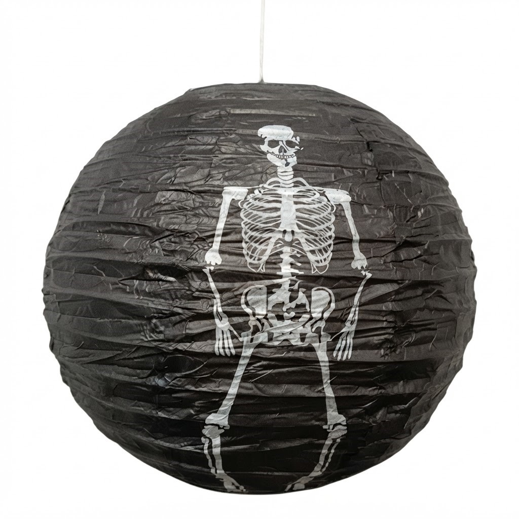 LÁMPARA DE PAPEL HALLOWEEN ESQUELETO 25 CM LÁMPARA DE PAPEL HALLOWEEN ESQUELETO 25 CM